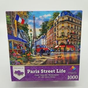 Majestic Springbok Paris Street Life 1000pc Jigsaw Puzzle Complete Pre Owned